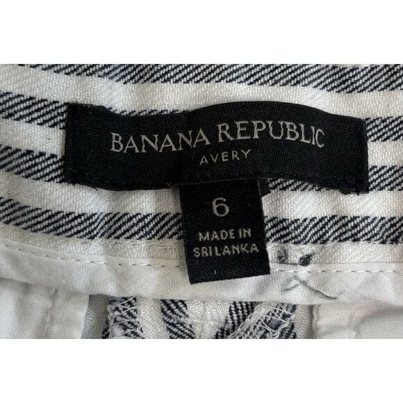 Flat Front Linen Avery Pants Striped Stretch Nautical Resort Beach Comfy Size 6 - Picture 4 of 9